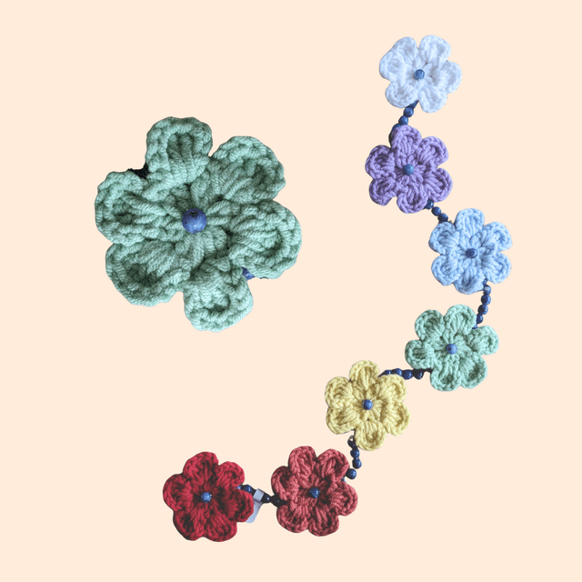 Guirlande de chakras &quot;Fleurs &amp; sodalite&quot;